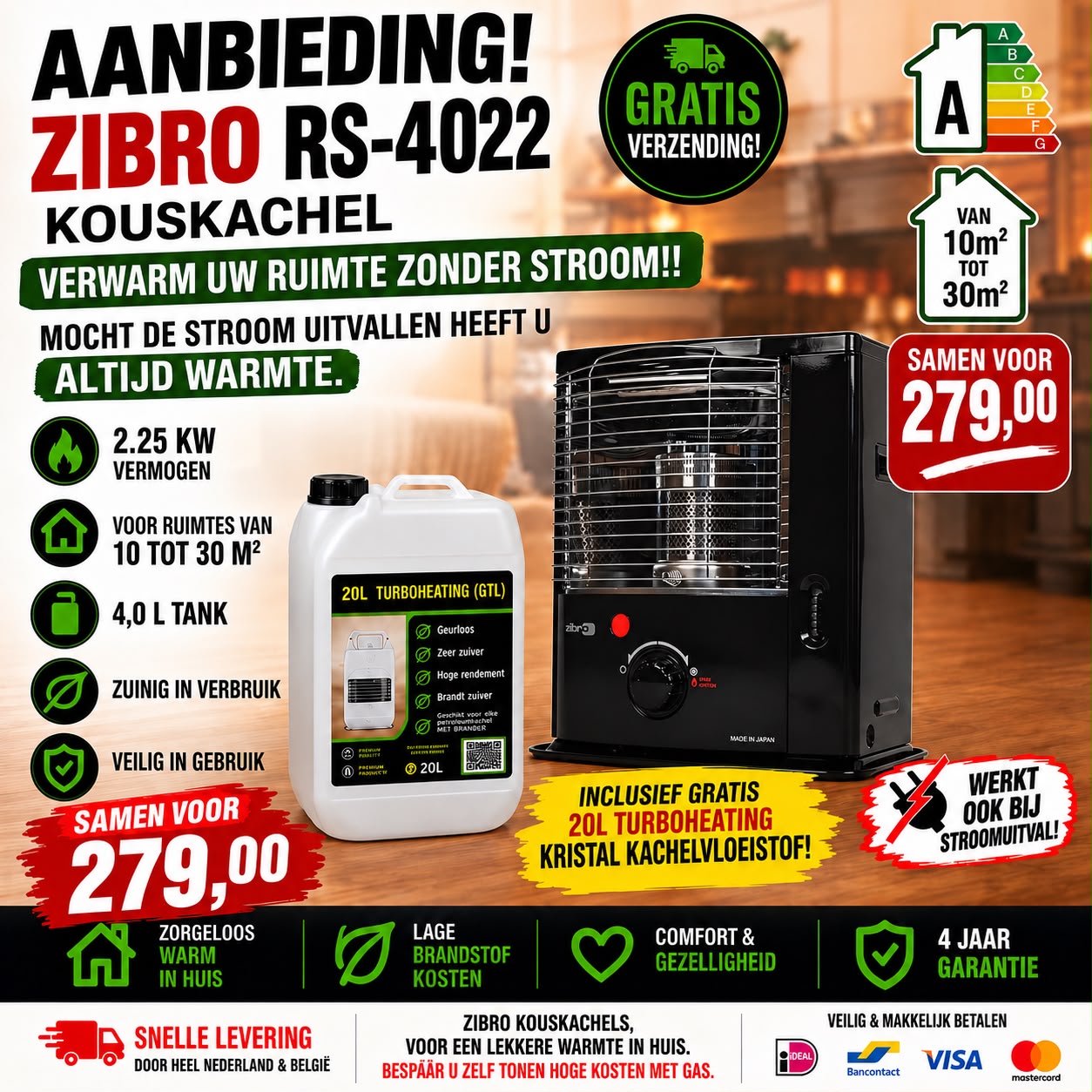 Zibro RS-4022 met 20L vloeistof aanbieding